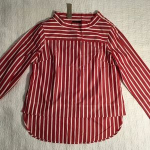 J. Crew Tops - JCrew Red Stripe Hi Low Blouse, 6, NWT J. Crew Tops - JCrew Red Stripe Hi Low Blouse, 6, NWT